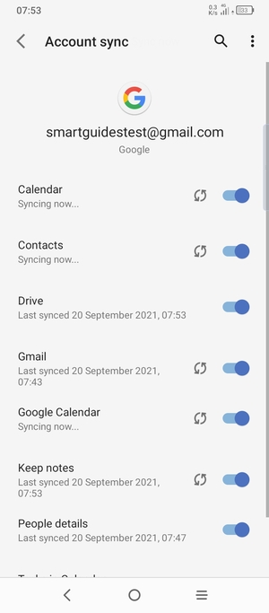 Your information will be synchronised