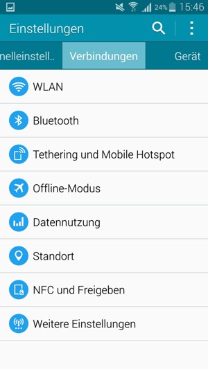 Wählen Sie Verbindungen und Weitere Einstellungen