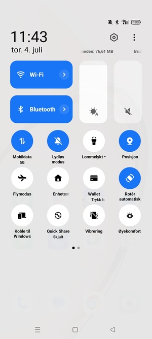 Slå av Wi-Fi og Bluetooth