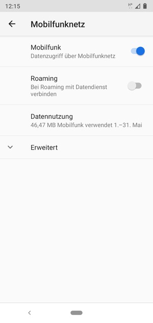 Wählen Sie Erweitert