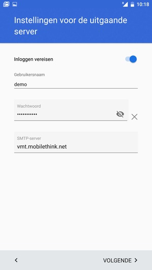 Voer Uitgaand serveradres in