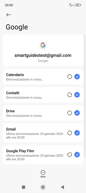 Le tue informazioni verranno sincronizzate