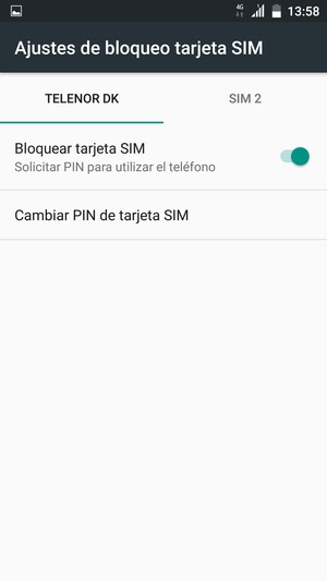 Seleccione Public y Cambiar PIN de tarjeta SIM