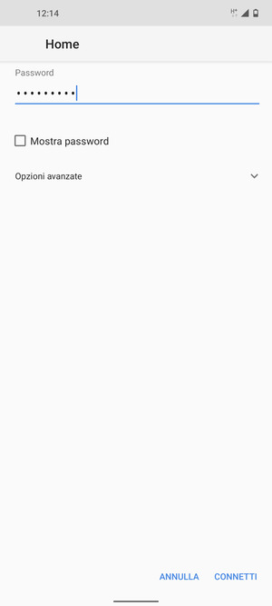 Inserisci la password del Wi-Fi e seleziona CONNETTI