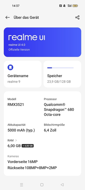 Wählen Sie realme UI