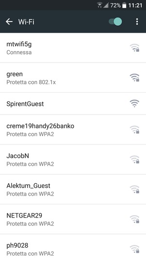 Ora sei connesso alla rete Wi-Fi