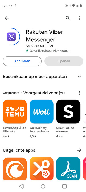 Wacht tot het installatieproces beëindigd is