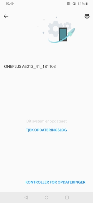 Hvis din telefon er opdateret, vil du se følgende skærmbillede