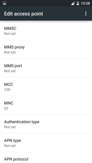Scroll down and enter MMS information