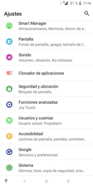 Seleccione Seguridad y ubicación