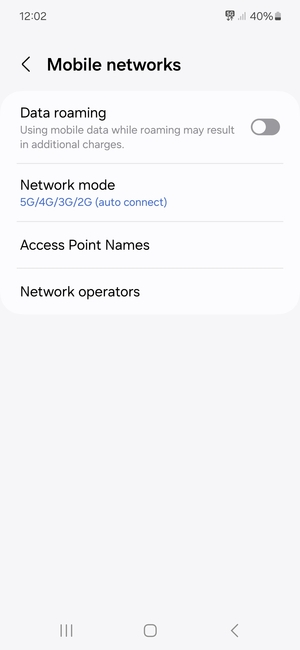 Select Access Point Names