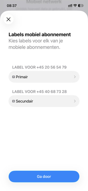 Selecteer Ga door