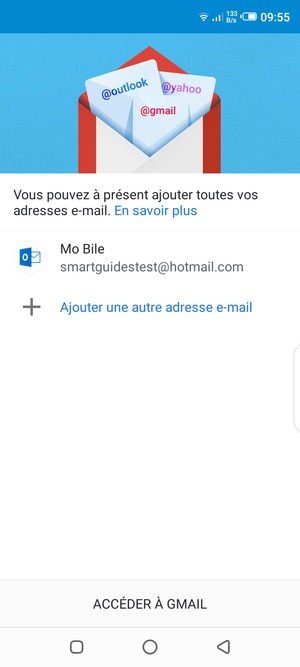 Sélectionnez ACCÉDER À GMAIL
