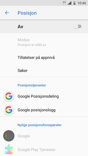 Slå av Posisjon