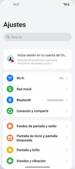 Seleccione Conexión y compartir