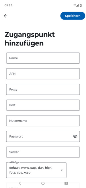 Geben Sie MMS-Informationen ein