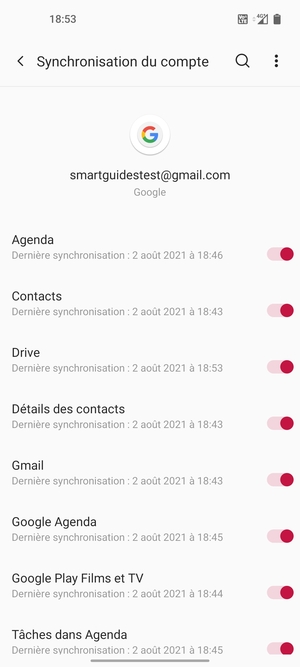 Assurez-vous que Contacts est sélectionné
