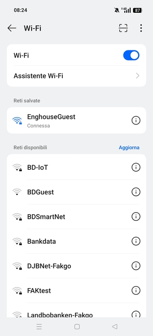 Ora sei connesso alla rete Wi-Fi