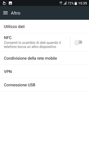 Seleziona Condivisione della rete mobile