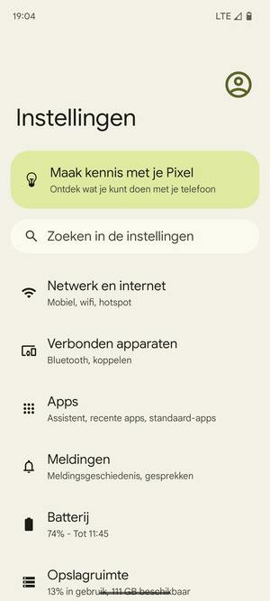 Selecteer Netwerk en internet