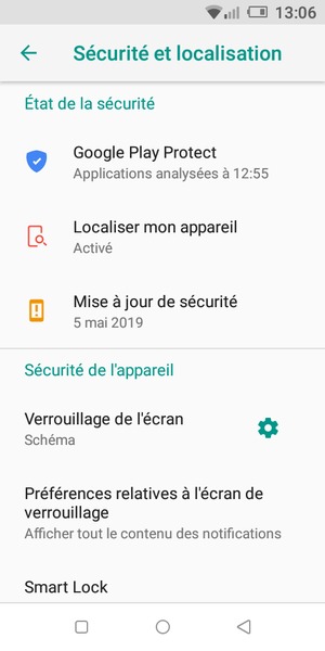 Votre téléphone est maintenant sécurisé par un écran de verrouillage