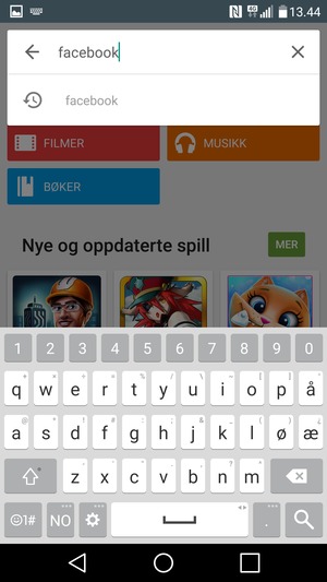 Skriv inn applikasjonsnavnet og velg Søk