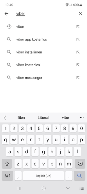 Geben Sie den Namen der App ein und wählen Sie Suchen