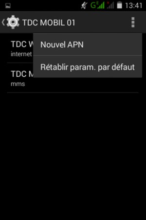 Sélectionnez le bouton du Menu et sélectionnez Rétablir param. par défaut