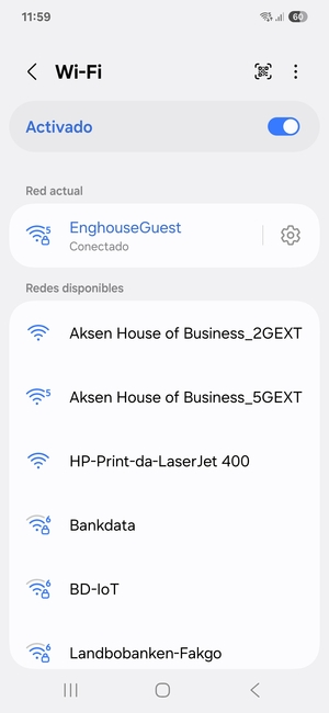 Ahora está conectado a la red Wi-Fi