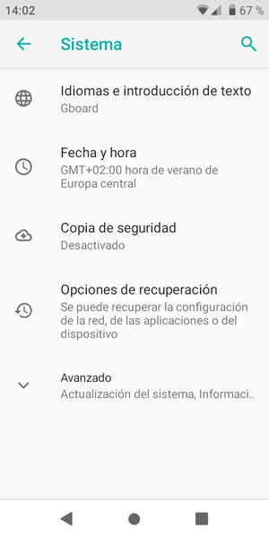 Seleccione Copia de seguridad