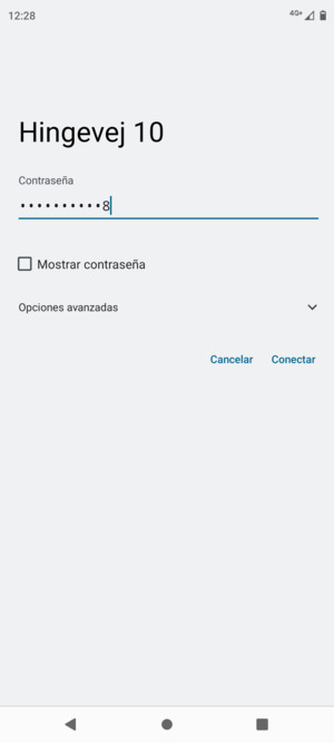 Introduzca la contraseña de Wi-Fi y seleccione Conectar