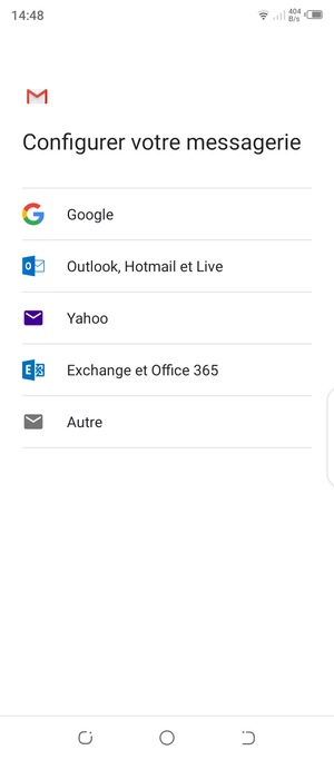 Sélectionnez Outlook, Hotmail et Live