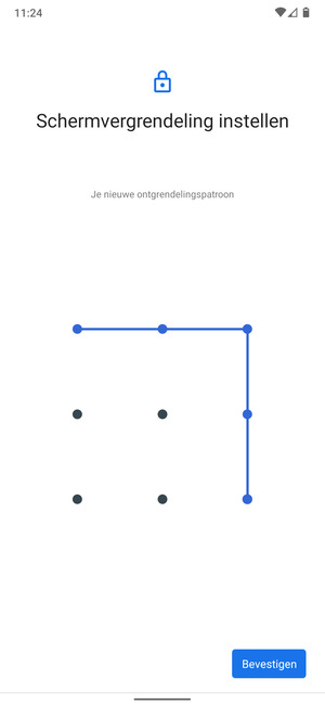 Teken het ontgrendelingspatroon nogmaals en selecteer Bevestigen