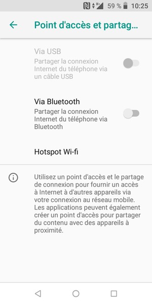 Sélectionnez Hotspot Wi-fi