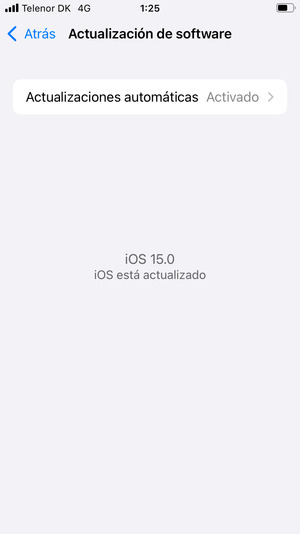 Si su iPhone está actualizado, verá la siguiente pantalla.