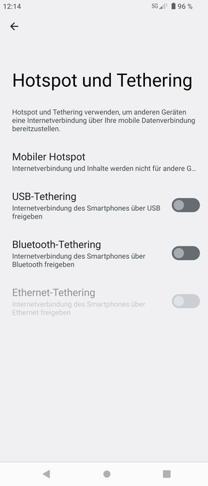 Wählen Sie Mobiler Hotspot