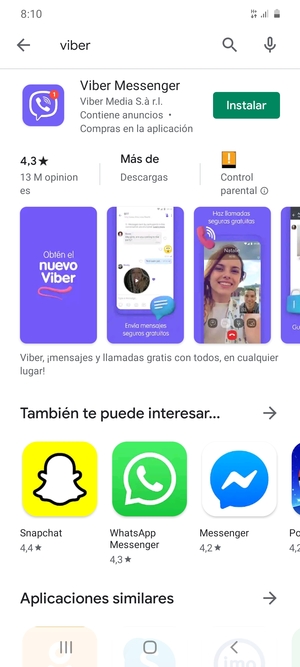 Seleccione la aplicación