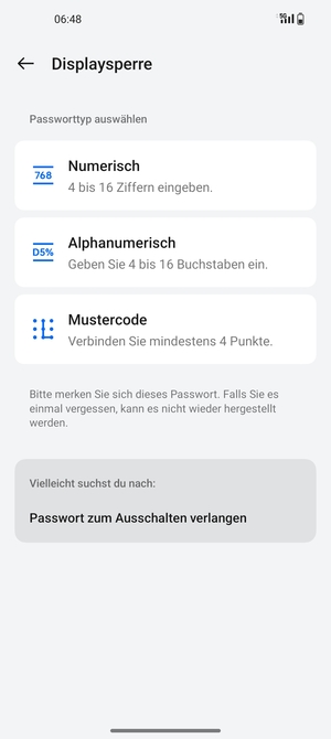 Wählen Sie Mustercode