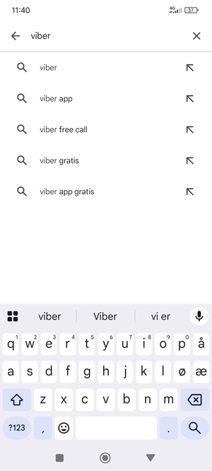 Skriv inn applikasjonsnavnet og velg Søk