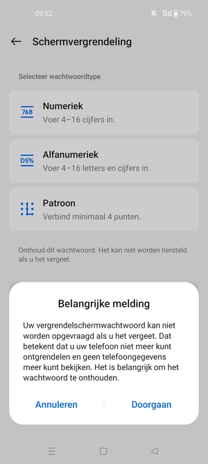 Selecteer Doorgaan