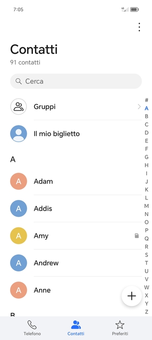 Seleziona il tasto Menu