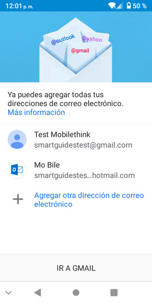 Seleccione IR A GMAIL