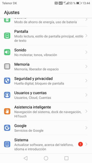 Desplácese y seleccione Sistema