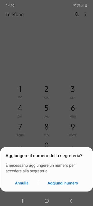 Se la segreteria telefonica non è configurata, seleziona Aggiungi numero