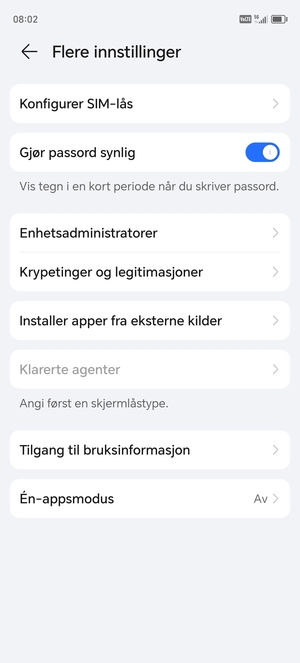 Velg Konfigurer SIM-lås