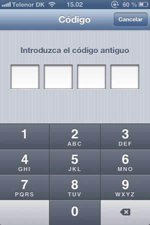 Introduzca su código antigua