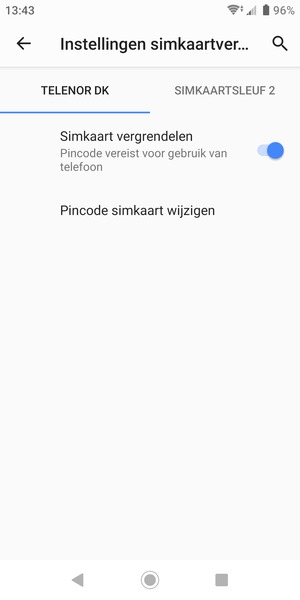 Selecteer Public en Pincode simkaart wijzigen