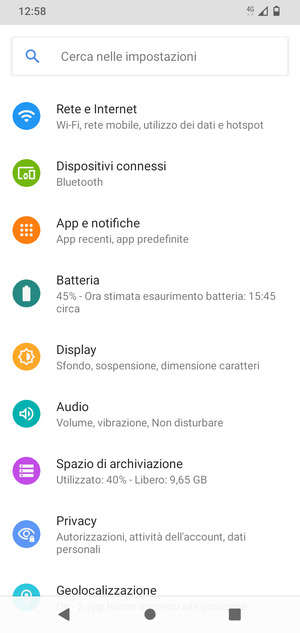 Seleziona Rete e Internet