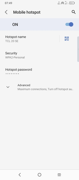 Your phone is now set up for use as a modem