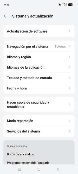 Seleccione Actualización de software